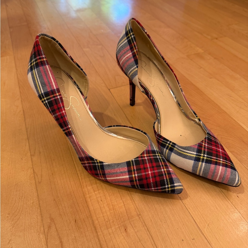 Jessica Simpson Red Plaid Heels